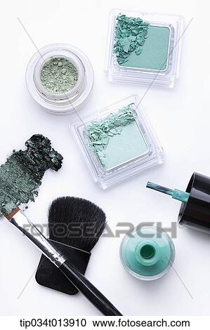 Stock Image - green make ups in white background. Fotosearch