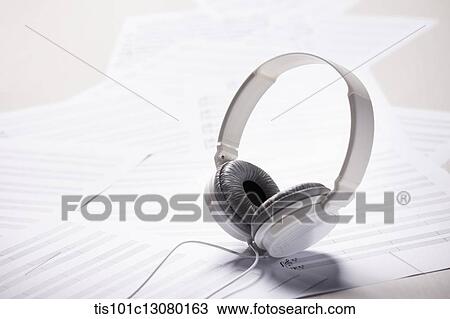 headset on musical papers View Large Photo Image Stock Image - headset on musical papers . Fotosearch