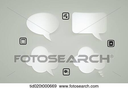 icons and different speech bubbles View Large Photo Image Stock Photo - icons and different speech bubbles. Fotosearch