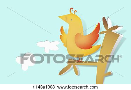 illustrated bird in the sky View Large Photo Image Stock Photo - illustrated bird in the sky. Fotosearch