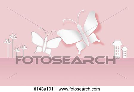 illustrated butterflies flying View Large Photo Image Stock Image - illustrated butterflies flying . Fotosearch