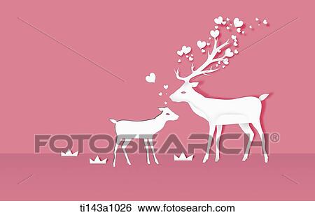 illustrated deer in pink background View Large Photo Image Stock Photograph - illustrated deer in pink background. Fotosearch