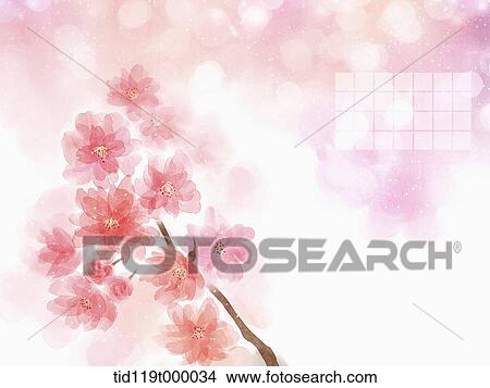 illustration calendar template featuring pink tree View Large Photo Image Picture - illustration calendar template featuring pink tree. Fotosearch