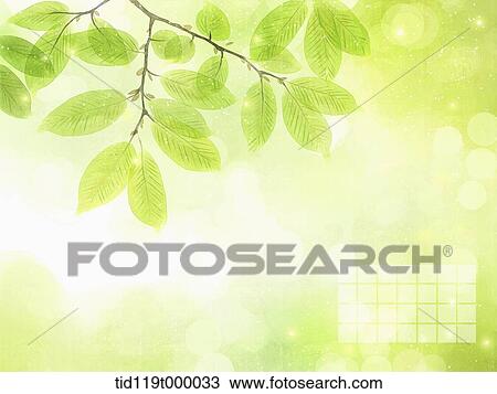 Stock Image - illustration calendar template featuring green tree. Fotosearch