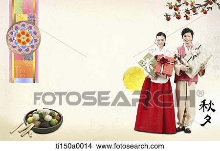illustration card template in concept of Chuseok View Large Photo Image Picture - illustration card template in concept of Chuseok. Fotosearch