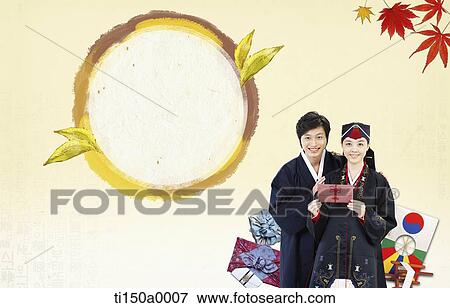 Stock Photo - illustration card template in concept of Chuseok. Fotosearch