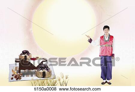 illustration card template in concept of Chuseok View Large Photo Image Stock Photo - illustration card template in concept of Chuseok. Fotosearch