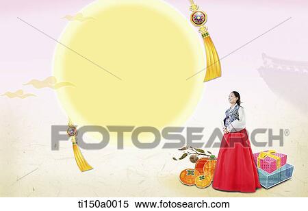 illustration card template in concept of Chuseok View Large Photo Image Stock Photography - illustration card template in concept of Chuseok. Fotosearch