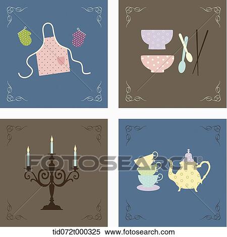 illustration icon set related to kitchen View Large Photo Image Stock Photography - illustration icon set related to kitchen. Fotosearch