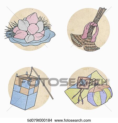 illustration icon set related to Korean Chuseok View Large Photo Image Picture - illustration icon set related to Korean Chuseok. Fotosearch
