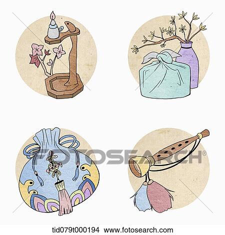 illustration icon set related to Korean Chuseok View Large Photo Image Picture - illustration icon set related to Korean Chuseok. Fotosearch