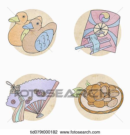 illustration icon set related to Korean Chuseok View Large Photo Image Stock Image - illustration icon set related to Korean Chuseok. Fotosearch