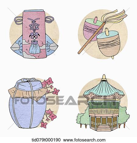 illustration icon set related to Korean Chuseok View Large Photo Image Stock Image - illustration icon set related to Korean Chuseok. Fotosearch