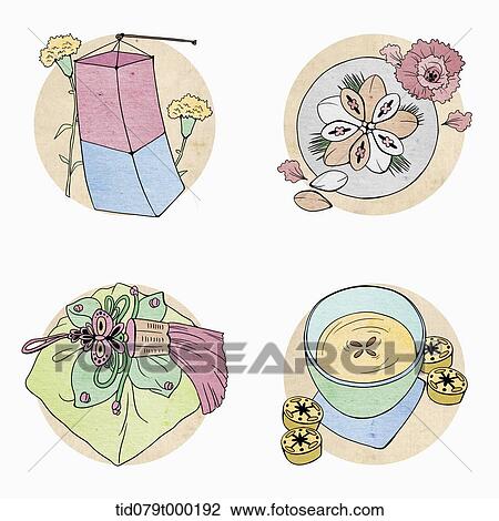 illustration icon set related to Korean Chuseok View Large Photo Image Stock Image - illustration icon set related to Korean Chuseok. Fotosearch