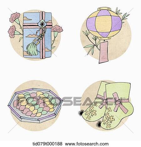 illustration icon set related to Korean Chuseok View Large Photo Image Stock Photo - illustration icon set related to Korean Chuseok. Fotosearch