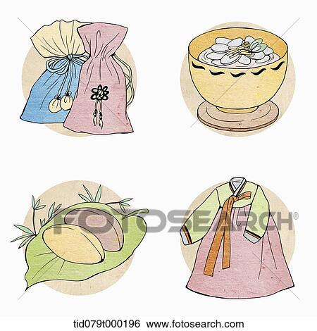 illustration icon set related to Korean Chuseok View Large Photo Image Stock Photograph - illustration icon set related to Korean Chuseok. Fotosearch