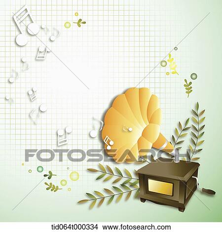 illustration memo template featuring horns View Large Photo Image Picture - illustration memo template featuring horns . Fotosearch