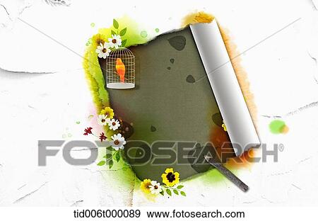 Stock Photo - illustration memo template featuring notebook. Fotosearch