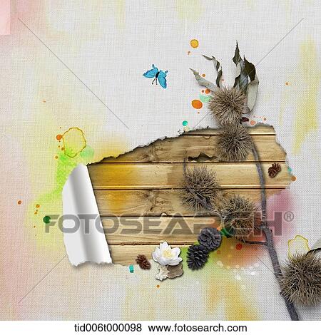 Stock Photo - illustration memo template featuring autumn plants . Fotosearch