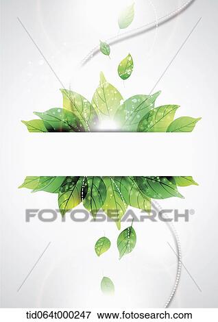 Stock Photo - illustration memo template featuring green leaves. Fotosearch