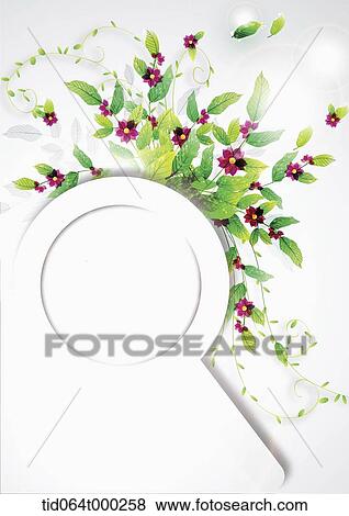 Stock Photo - illustration memo template featuring green leaves. Fotosearch