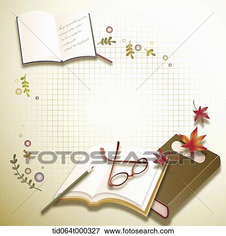 Stock Photo - illustration memo template featuring books. Fotosearch