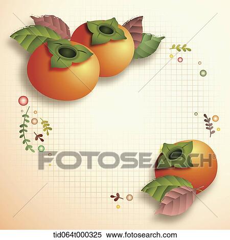 illustration memo template featuring persimmon fruit View Large Photo Image Stock Photography - illustration memo template featuring persimmon fruit . Fotosearch