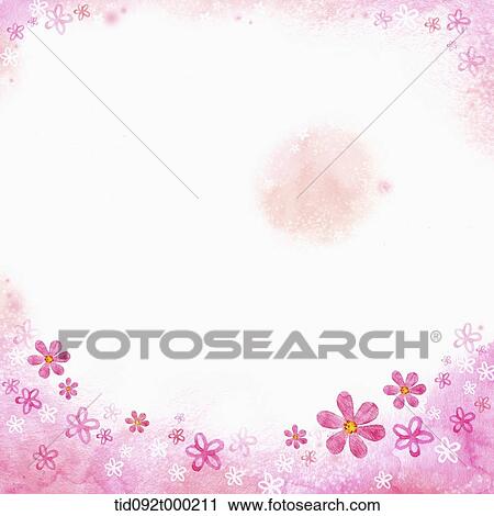 illustration memo template in pink featuring flowers View Large Photo Image Stock Image - illustration memo template in pink featuring flowers. Fotosearch