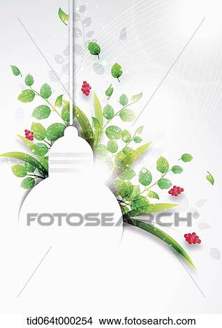 Picture - illustration memo template in shape of light bulb with leaves. Fotosearch