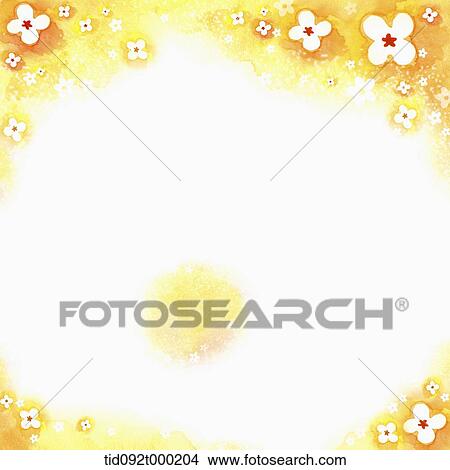 illustration memo template in yellow featuring flowers View Large Photo Image Picture - illustration memo template in yellow featuring flowers. Fotosearch