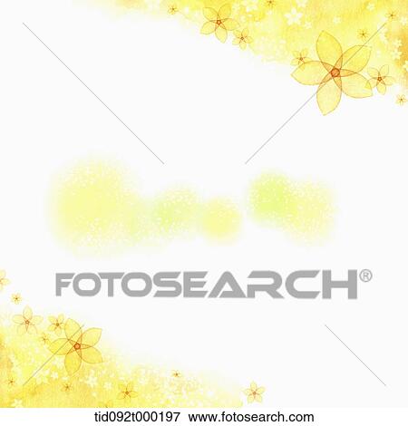 illustration memo template in yellow featuring flowers View Large Photo Image Stock Photo - illustration memo template in yellow featuring flowers. Fotosearch
