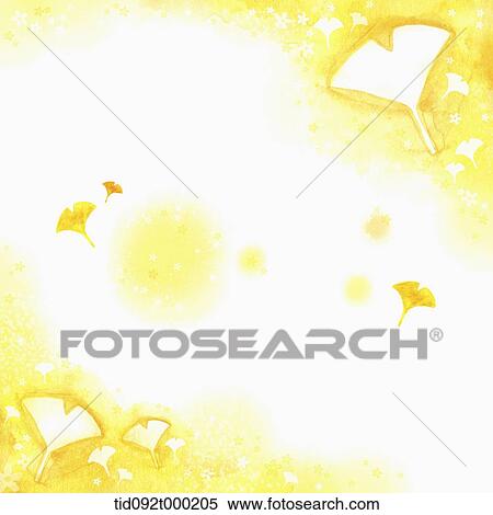 illustration memo template in yellow featuring gingko leaves View Large Photo Image Stock Photography - illustration memo template in yellow featuring gingko leaves. Fotosearch