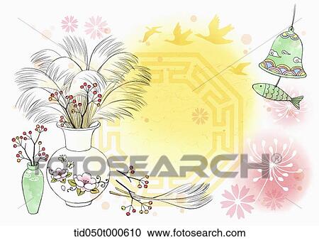 illustration memo template of Korean Chuseok View Large Photo Image Stock Image - illustration memo template of Korean Chuseok. Fotosearch