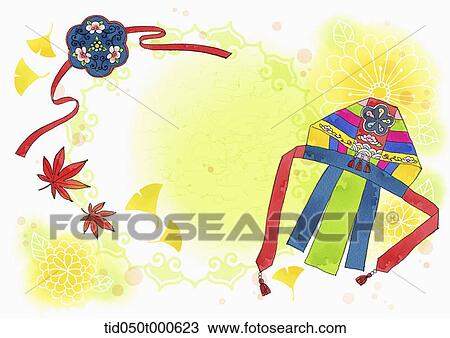 Stock Image - illustration memo template of Korean Chuseok. Fotosearch