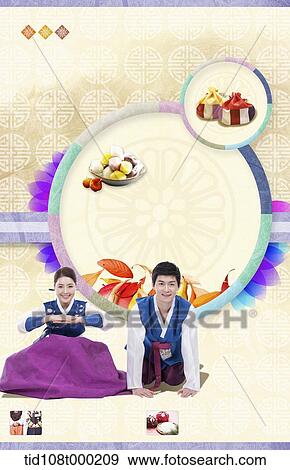 illustration memo template with a couple in Chuseok View Large Photo Image Stock Photo - illustration memo template with a couple in Chuseok. Fotosearch