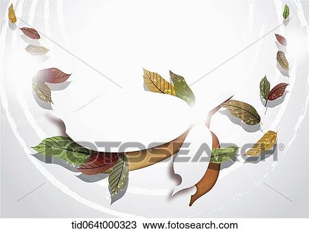 Stock Image - illustration memo template with autumn leaves. Fotosearch