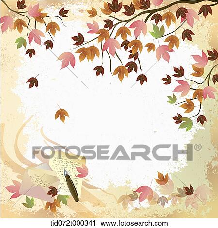 Stock Image - illustration memo template with autumn concept. Fotosearch