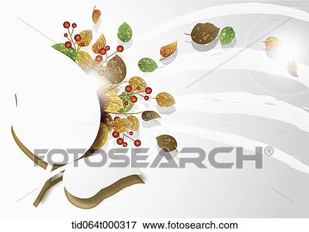 Stock Photo - illustration memo template with autumn leaves. Fotosearch
