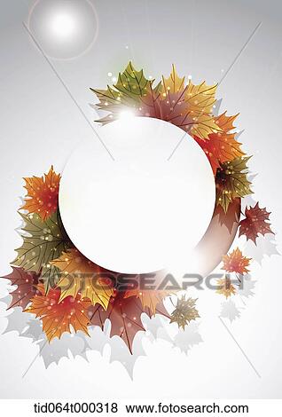 Stock Photo - illustration memo template with autumn leaves. Fotosearch