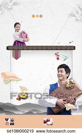 illustration memo template with father and daughter in Chuseok View Large Photo Image Stock Photo - illustration memo template with father and daughter in Chuseok. Fotosearch