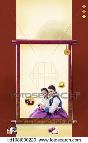 illustration memo template with mother and daughter in Chuseok View Large Photo Image Stock Image - illustration memo template with mother and daughter in Chuseok. Fotosearch