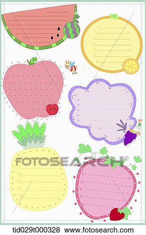 illustration memo templates with design of fruits View Large Photo Image Stock Photo - illustration memo templates with design of fruits. Fotosearch