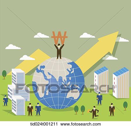 illustration of a city with businessmen and money View Large Photo Image Stock Image - illustration of a city with businessmen and money . Fotosearch