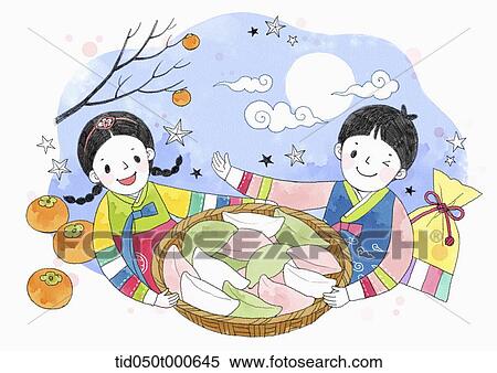 illustration of a couple in Chuseok View Large Photo Image Stock Photography - illustration of a couple in Chuseok . Fotosearch