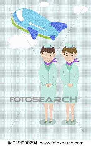 illustration of a flight attendant View Large Photo Image Picture - illustration of a flight attendant. Fotosearch