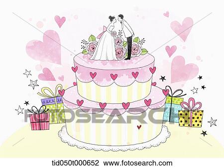 illustration of a wedding cake View Large Photo Image Stock Image - illustration of a wedding cake . Fotosearch