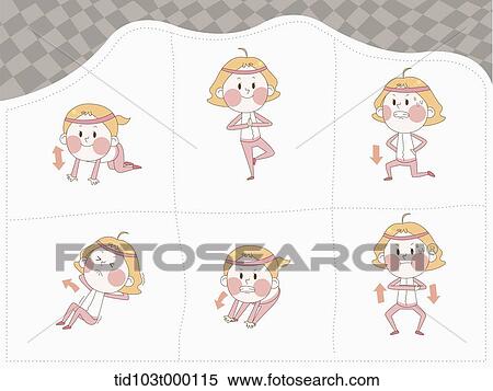 illustration of a woman character doing sports View Large Photo Image Stock Photography - illustration of a woman character doing sports . Fotosearch