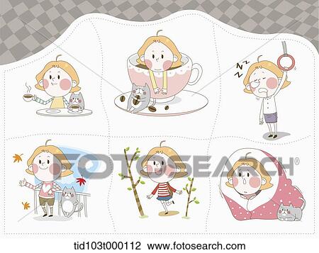 illustration of a woman character's life in 6 sections View Large Photo Image Stock Image - illustration of a woman character's life in 6 sections . Fotosearch
