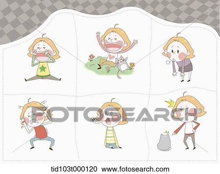 illustration of a woman character's life in 6 sections View Large Photo Image Stock Image - illustration of a woman character's life in 6 sections . Fotosearch