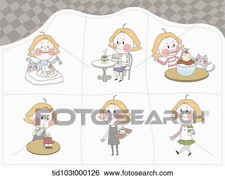 illustration of a woman character's life in 6 sections View Large Photo Image Stock Photograph - illustration of a woman character's life in 6 sections . Fotosearch